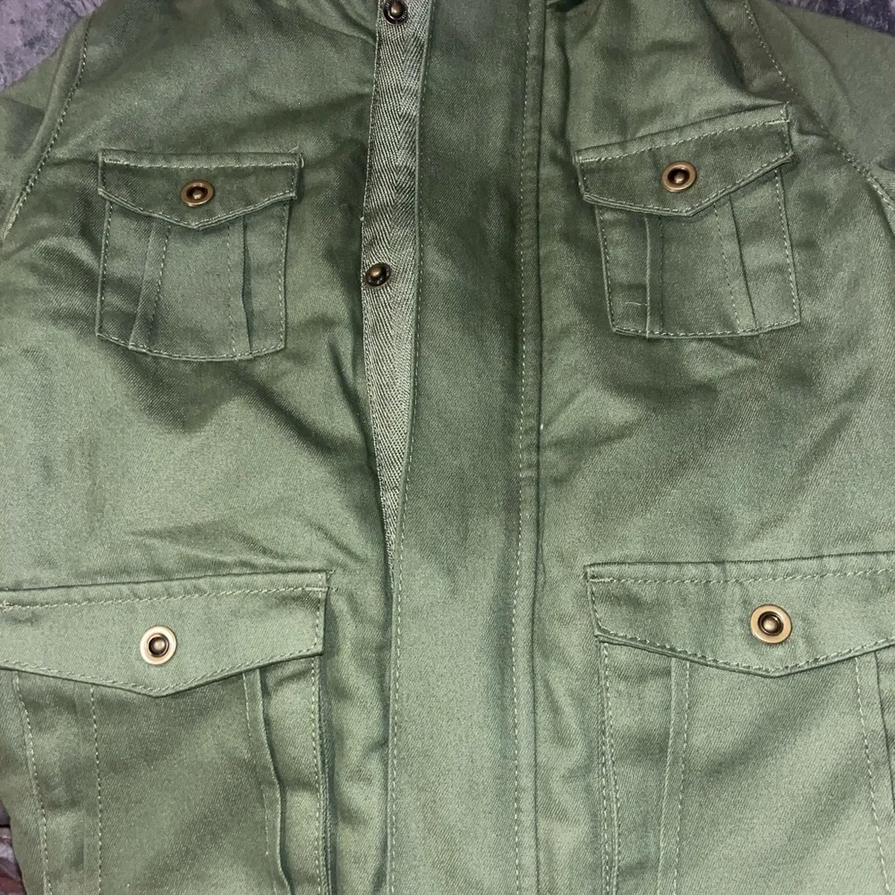 Cat & Jack Olive Hooded Raincoat - Picture 4 of 5